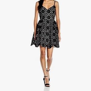 Aqua eyelet dress in black